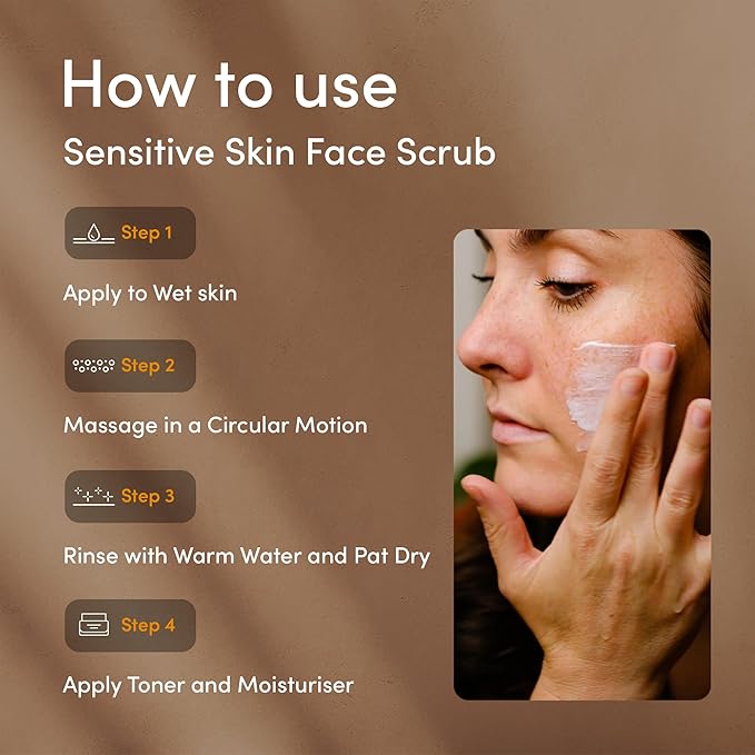Urban Veda Soothing Exfoliating Face Scrub |For Mature & Sensitive Skin |Contains Sandalwood, Clary Sage & Natural Volcanic Pumice|Gentle Face Scrub For Women| For Blackheads | 4.2 Fl oz
