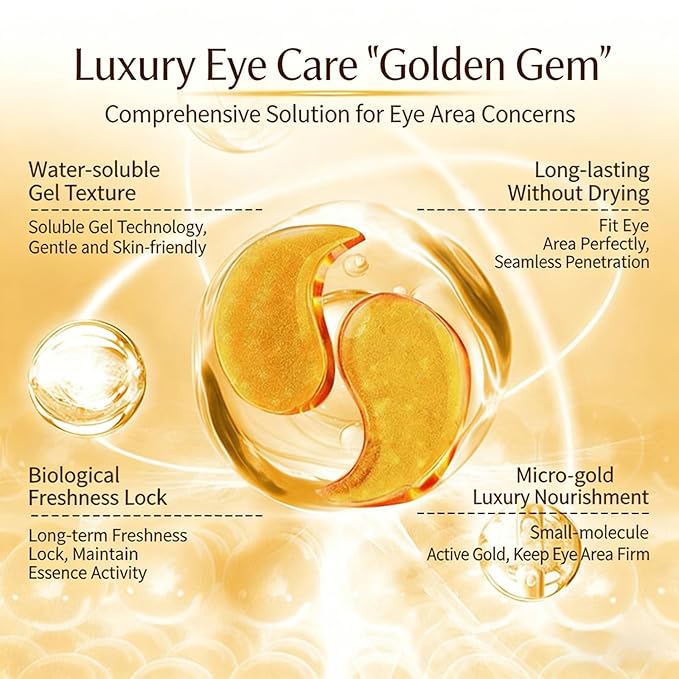 Vc Anti-Wrinkle Eye Serum Oil, Lutein Eye Essence Oil, 5 Collagen Vitalizing Hydrogel Eye Patch and VC Rollerball Set for Dark Circles and Puffy Eyes, Firming Anti-Aging, for Women & Men (3)
