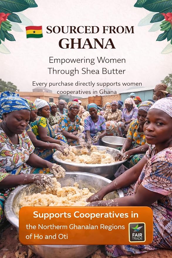 Raw African Shea Butter 250g (8.8oz) – 100% Pure Unrefined Organic, Moisturizer for Skin, Face, Hair & Body – Ethically Sourced from Ghana Women Cooperatives