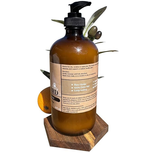 100% Grass-Fed Tallow & Raw Honey Lotion with Olive Oil, Orange & Vanilla Essential Oils