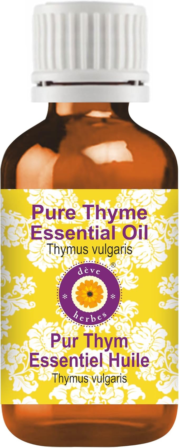 dève herbes Thyme Essential Oil (Thymus vulgaris) Pure | Non-Sticky | Non-Greasy | Lightweight | Men & Women | All Skin Types | Steam Distilled 30ml (1 oz)