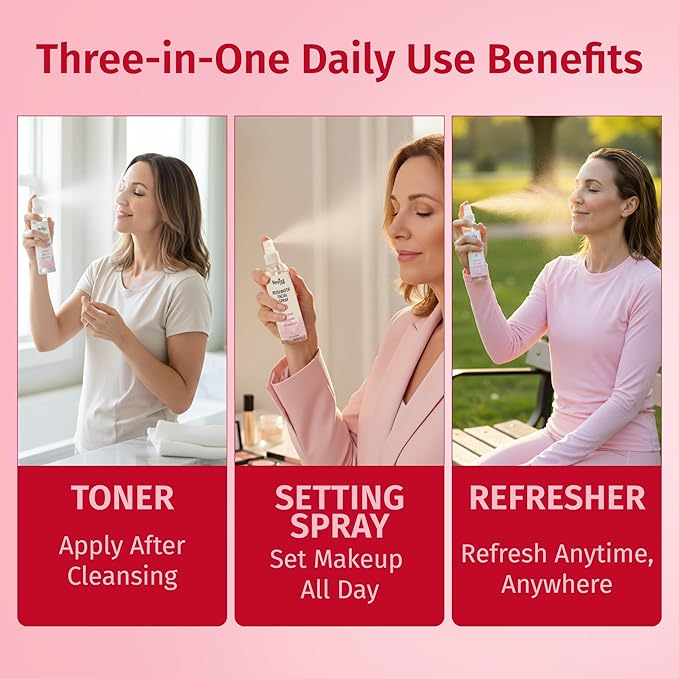 Reviva Labs Rosewater Facial Spray with Soothing Aloe, Herbs & Hyaluronic Acid - Hydrating Rose Water Spray for Face Agua de Rosas para La Cara - Face Mist Toner for All Skin Types, 8 Fl Oz