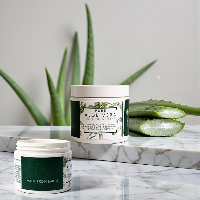 Made from Earth Pure Aloe Vera Skin Treatment - Organic Coconut, Olive Oil & Vitamin E, 2 oz