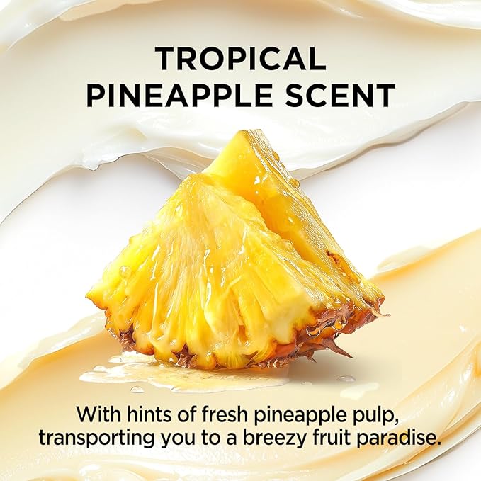 Pineapple Whipped Shea Body Butter, Natural Whipped Shea Butter for Women Dry Skin, Pineapple Scented Body Care, Gentle Hydration with Long Lasting Moisture 6.8 floz
