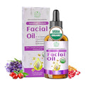 Lavender Oil for Face, Organic Facial Oils with Rosehip, Vitamin E, Frankincense & Pomegranate, USDA Certified Cold Pressed 100% Natural Anti-Aging for Moisturizing, Brightening - 4oz / 120ml