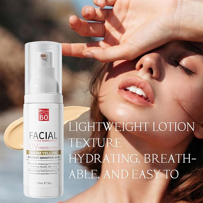 Tinted Sunscreen, Tinted Moisturizer with SPF, Tinted Sunscreen for Face, Tinted SPF 60, Oil Control & Moisturizing Skin Tone Correcting, Radiance Skin, Perfect for Mothers Day Gifts &Beach Must Haves