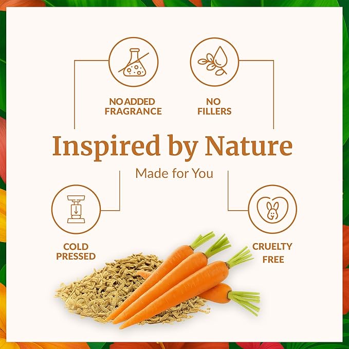 SVA Carrot Seed Oil - 1 Fl Oz – 100% Natural Cold Pressed Carrot Oil - for Face, Skin Care, Hair Care, Scalp Massage & Body Massage – Carrier Oil with Dropper