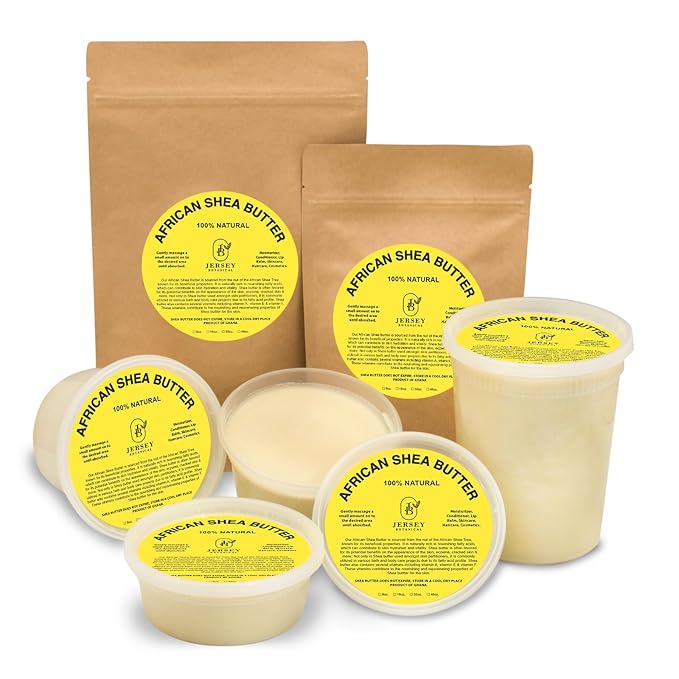 Jersey Botanical African Shea Butter Ivory - 100% Pure and Raw Unrefined - DIY Body, Hair, and Face Treatment - Great for Dry Skin - (32 oz.)