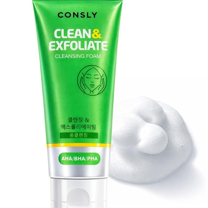 AHA BHA PHA Cleansing Foam | Korean Foaming Face Wash | Gentle Exfoliating Cleanser for Pores & Uneven Texture | Removes Makeup & Sunscreen | K-Beauty Face Cleanser | 120 ml / 4.06 fl oz.