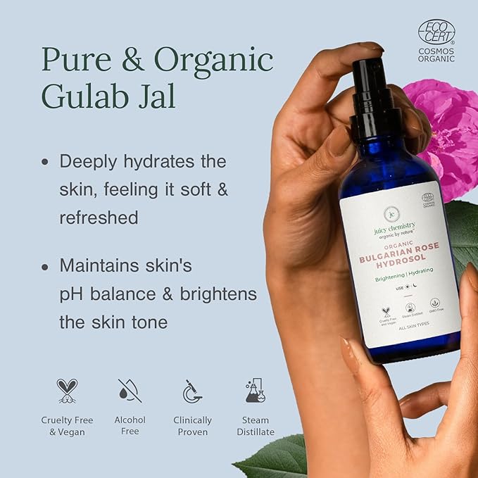 Juicy Chemistry - Certified Organic 100% Natural Toner Mist w/Bulgarian Rose Water for Normal to Oily Skin (110ml)