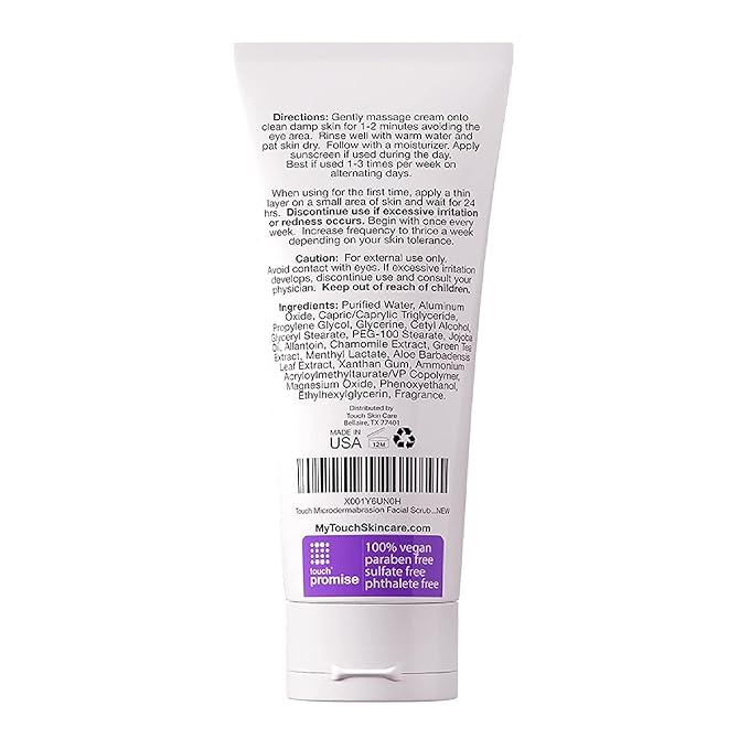 Microdermabrasion Facial Scrub and Face Exfoliator - Exfoliating Face Scrub Polish Cream with Dermatologist Grade Crystals for Anti-Aging, Dullness, Wrinkles, and Pores - Large 4 Ounce Size