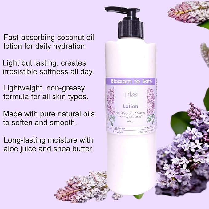 Lilac Lotion (16 ounce) - Phthalate Free Fragrance - Absorbs Quickly with a Fresh Blooming Scent