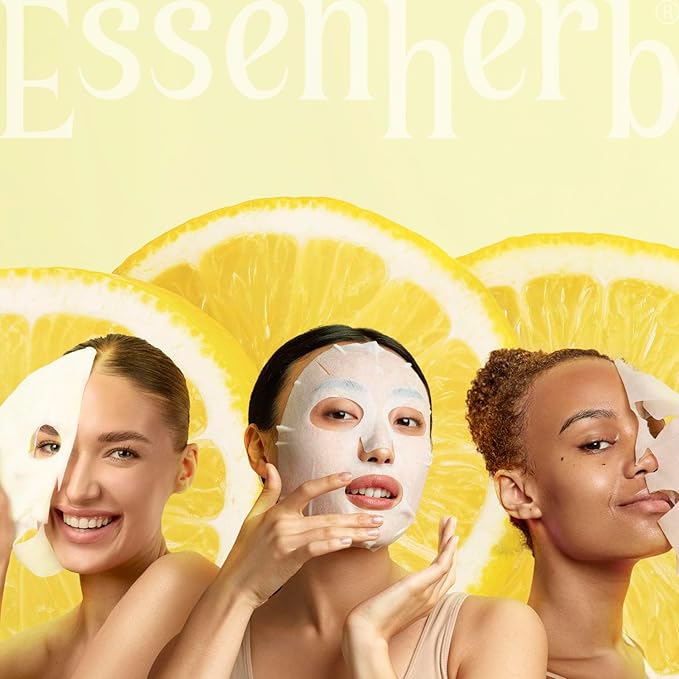 Tea Tree Relief Cotton Mask, Soothing & Hydrating, Vegan, Korean Skin Care Face Mask 23g*5sheets (Lemon Dill)