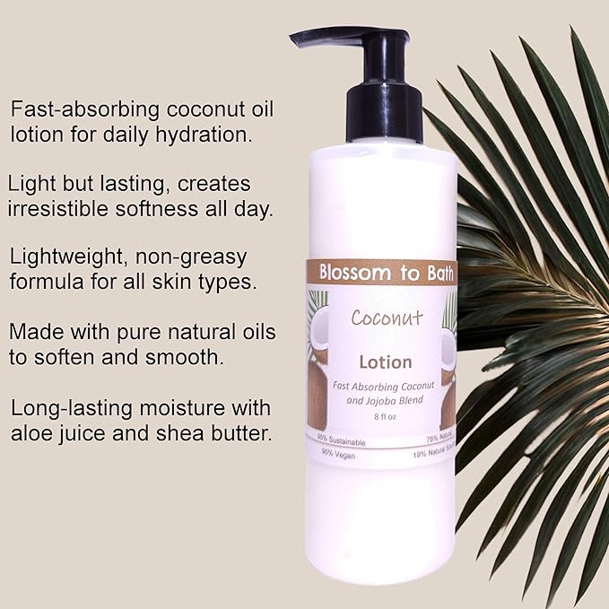 Blossom to Bath Coconut Lotion (8 Ounce) - Phthalate Free Fragrance - Absorbs Quickly with a Bold Tropical Scent