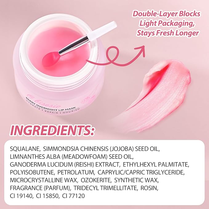 Lip Mask,Lip Balm,Overnight Lip Mask,Lip Cream,Lip Sleeping Mask,Enriched With Squalane And Jojoba Oil.A Long-Lasting,Deeply Nourishing Lip Treatment That Provides Intense Hydration Without Stickiness