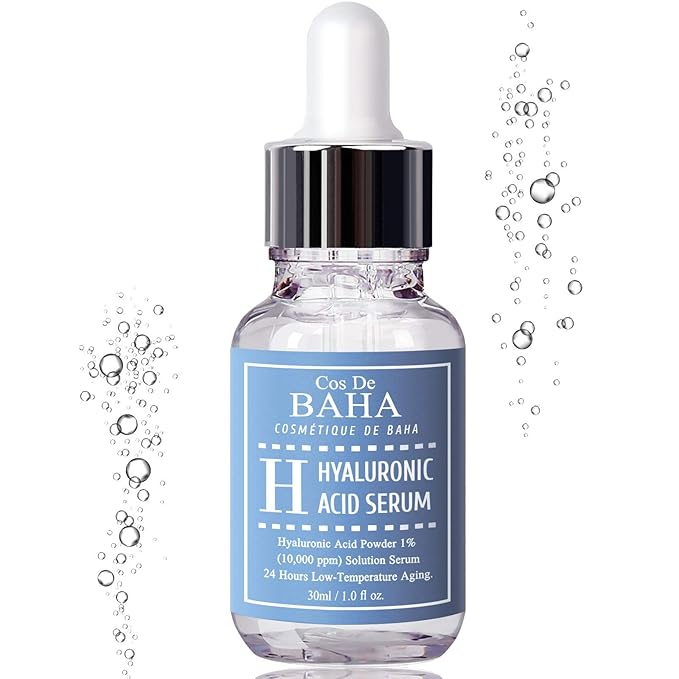 Cos De BAHA Hyaluronic Serum 1 Fl Oz – Pure Sodium Hyaluronate 10,000 ppm Hydrating Face Serum for Dry & Dehydrated Skin – Lightweight Fragrance-Free Korean Skincare Formula (30 ml)