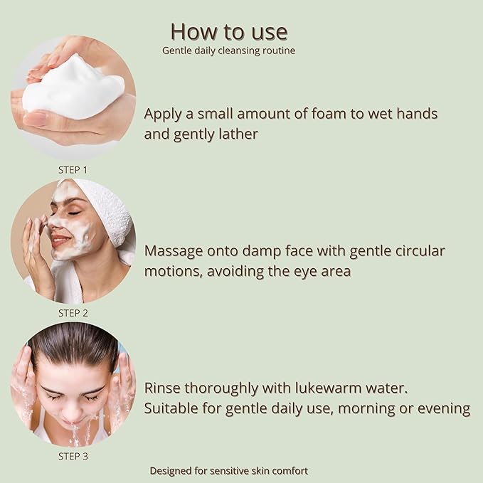 Azulene Cleansing Foam | Korean Foaming Face Wash | Calming Daily Cleanser for Sensitive & Stressed Skin | Removes Makeup & Sunscreen | K-Beauty Face Cleanser | 120 ml / 4.06 fl oz.