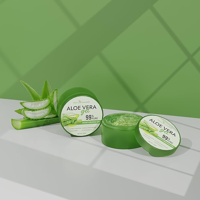 Organic Aloe Vera Gel – 99% Pure, Fresh-Harvested, Hydrating Gel for Face, Body, Hair, and Scalp, 10 oz