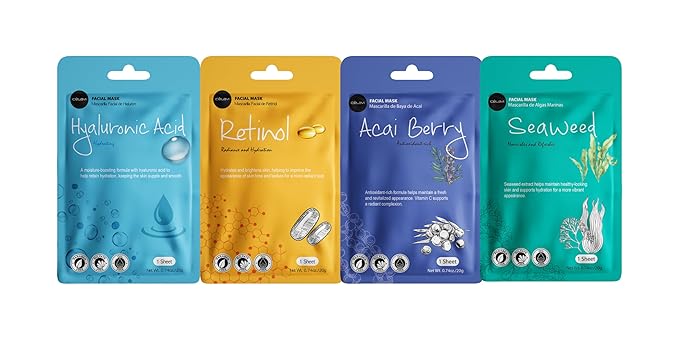 celavi Face Mask Set Korean Beauty Essence Facial Paper Sheet Mask Korea Skin Care Moisturizing 12 New flavors K-Beauty Skincare 12 masks in a pack Made in Korea