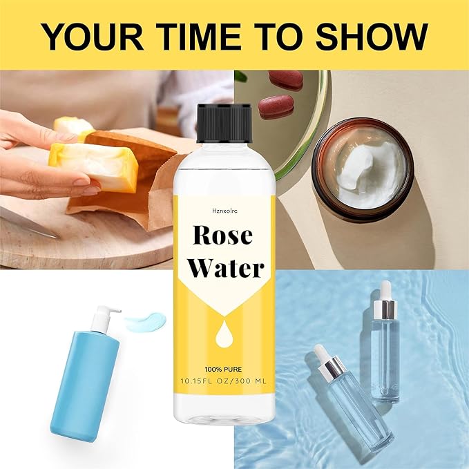 10.15 fl oz Rose Hydrosol for Face Hydrating Mist Hydration, 100% Pure Rose Water, Cleanses & Softens Skin, Promotes Healthy Skin Cell, Suitable for All Skin Types