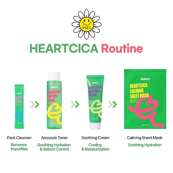 HeartCica Pack Cleanser, Bubble Foaming Facial Cleanser, Cica & Heartleaf, Deep Pore Cleansing, Hydrating & Soothing, 1.8oz
