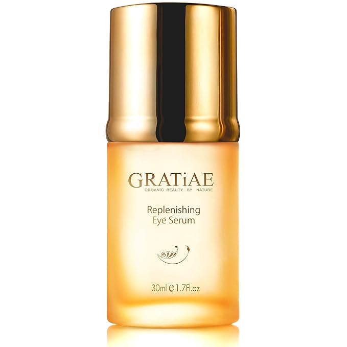 Gratiae Organic Replenishing Eye Serum – Cosmetic Eye Care with Vitamin E, 1.02 fl oz