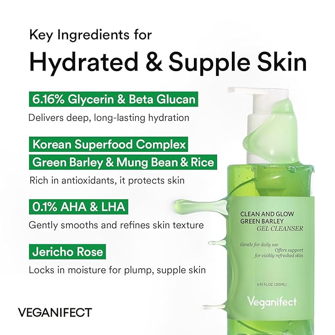 Hydrating Gel to Foam Cleanser, Low pH Gentle Daily Face Wash for All Skin Types, With AHA (Citric Acid), LHA, Glycerin, Mild Pore Care & Radiant, Balanced Skin, Korean Skincare, 205ml/6.93 fl oz