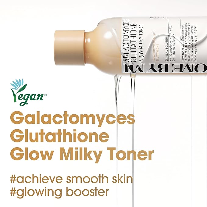 SOME BY MI Galactomyces Glutathione Glow Milky Toner - 6.76Oz, 200ml - Hydrating Korean Milky and Rice Toner with Glutathione & Vitamin C for Smooth, Radiant Skin - Korean Skin Care