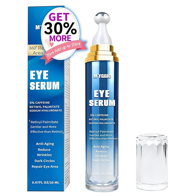 Caffeine Eye Cream for Dark Circles, Pro-Retinol Eye Serum Anti Aging to Reduce Wrinkles & Puffiness & Fine Lines, 0.67 fl oz / 20 mL