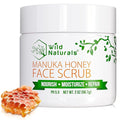 Manuka Honey Face Scrub - Gentle & Natural Blemish Control Exfoliator - Non-Toxic Facial Cleanser for Acne, Eczema, Blackheads, Dry & Sensitive Skin - Hydrating Exfoliating Scrub