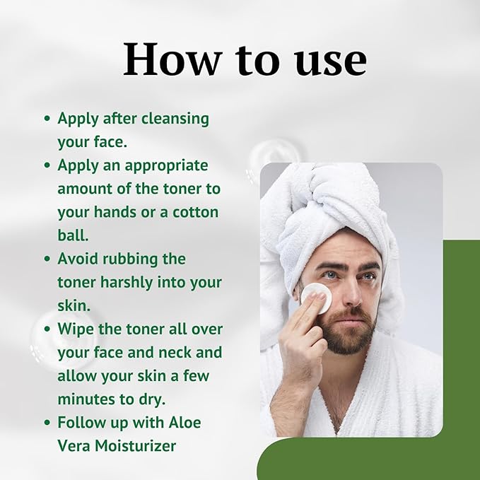 Aloe Vera Toner for Face. Skincare to Treat and Prevent Acne, Restore PH Balance & Excess Dirt. Facial Toner for Women and Men.