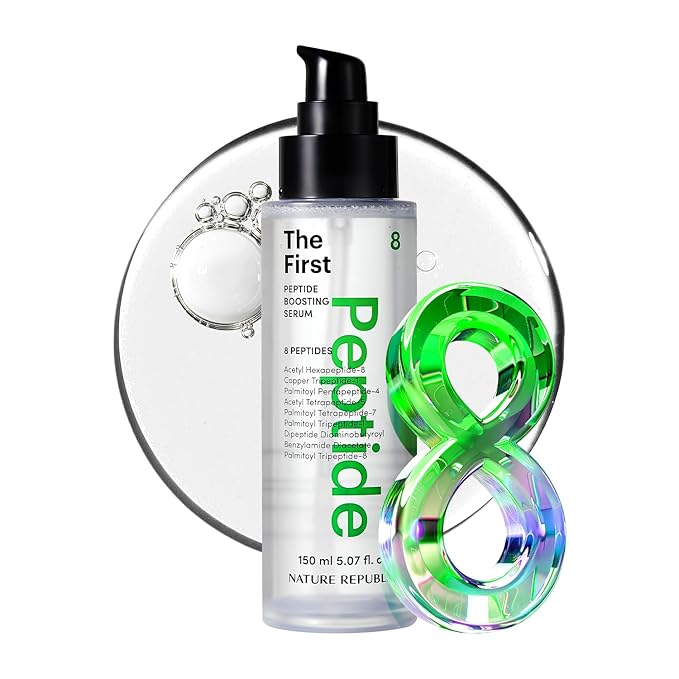 Nature Republic The First Peptide Boosting Serum – Niacinamide, Adenosine, Hydrating & Firming Facial Serum, for Fine Lines & Pores, Korean Skincare, 150ml / 5.07 fl oz