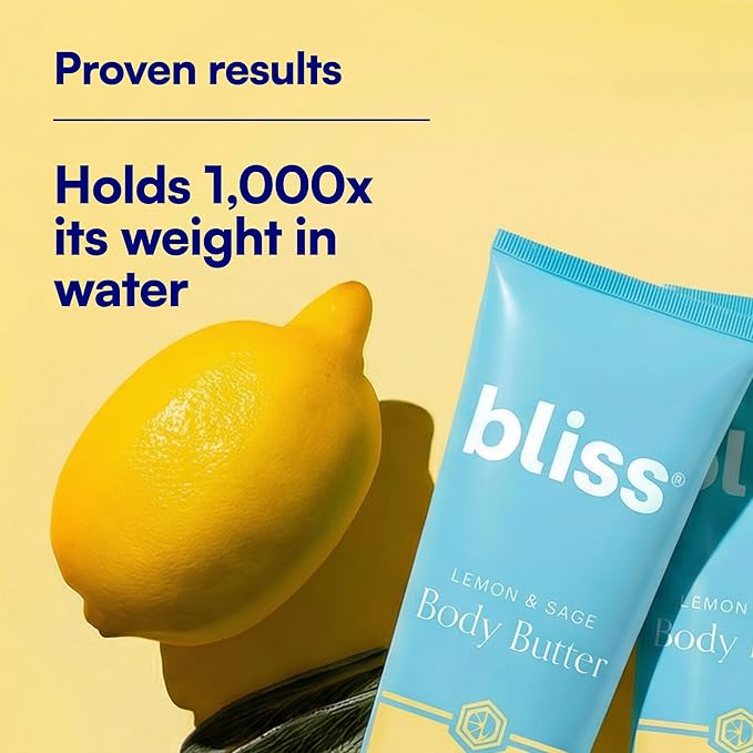 Bliss Lemon and Sage Body Butter - Iconic Scent with Shea Butter and Coconut Oil for Long-Lasting Maximum Moisture - Body Lotion for Smooth, Soft Skin - Vegan and Cruelty-Free - 6.7 Fl Oz