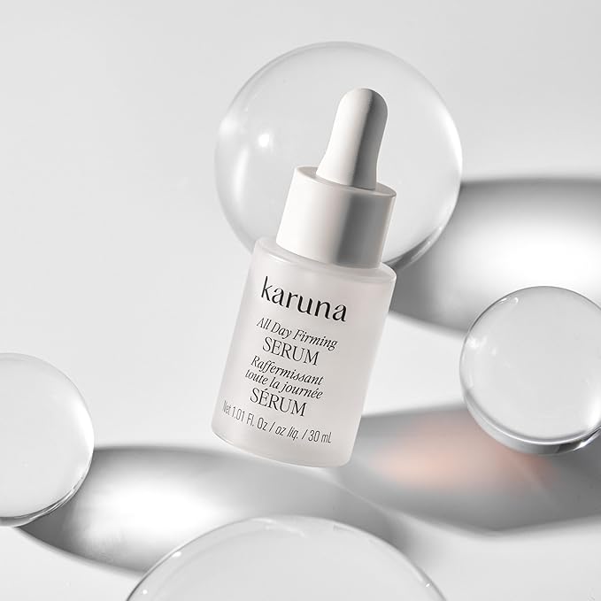 Karuna All Day Firming Serum with Peptides & Hyaluronic Acid – Lightweight Plumping & Hydrating Face Serum for All Skin Types | Clean, Non-Toxic, Hydrating & Firming, Dermatologist Tested, Gluten-Free