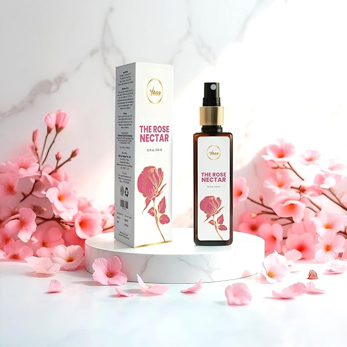 My Ace Rose Nectar Face Mist – Hydrating Toner & Rose Water Spray with Niacinamide & Licorice | Alcohol-Free Natural Face Mist for Soothing, Refreshing & Brightening Skin – 3.38 fl oz