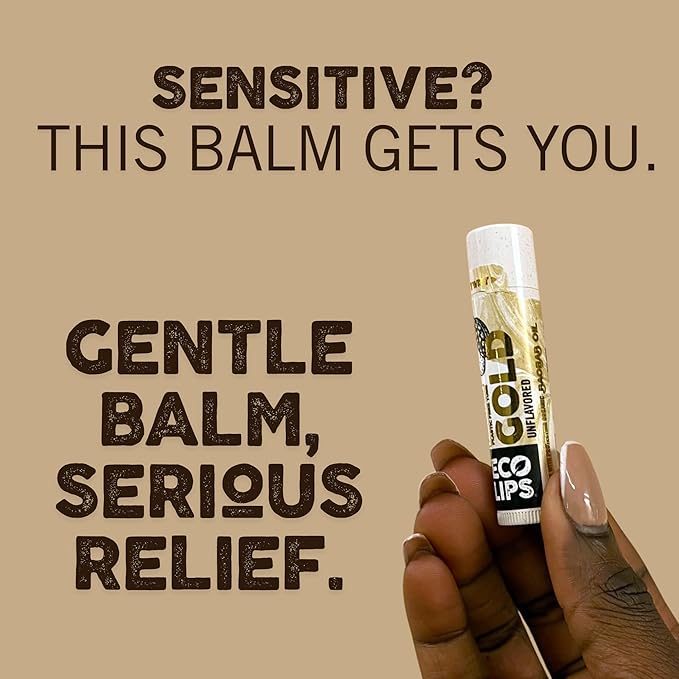 Eco Lips GOLD Organic Lip Balm with Baobab Oil – 6-Pack | USDA Organic, Moisturizing Lip Care for Dry, Chapped Lips | 100% Plastic-Free Packaging | Made in USA