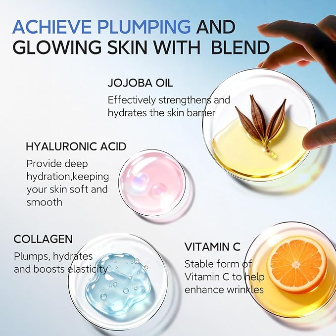 HKH Copper Peptides Serum for Face: 38 Capsules Anti-aging Facial Serum with Peptide & Hyaluronic Acid for Fine Lines Wrinkles & Dryness - Daily Use for 30+ Women - Travel-Friendly