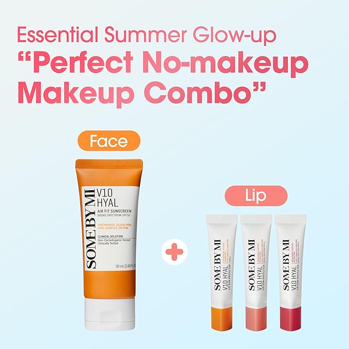 SOME BY MI V10 Hyal Lip Sun Protector Berry – Pack of 2, 0.46oz – Korean Tinted Glow SPF 15 Sunscreen Lip Balm for Dry & Sensitive Lips – Hydrating with Hyaluronic Acid & Vitamin E – Korean Skin Care