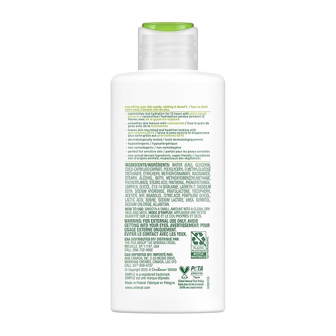 Simple Kind To Skin Replenishing Rich Moisturizer - Face Cream Nourishes and Hydrates - Face Moisturizer with Niacinamide, Vitamins B5 and E - 4 pc