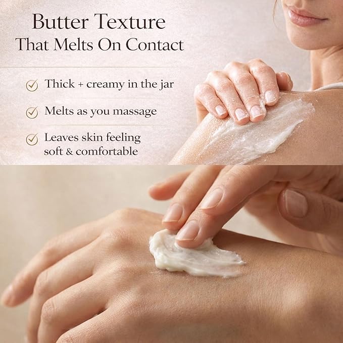 Magnesium Butter, Calming & Soothing Topical Magnesium lotion, with Shea, Mango & Cocoa Butter, Deep Moisture & Skin Comfort, Smooth & Non-Greasy Feel, 10 oz (1)