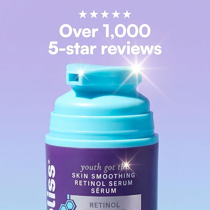 Bliss Retinol Serum Youth Got This Advanced Anti-Aging Formula - Reduces Fine Lines & Wrinkles - Dermatologist-Tested - Clinically Proven Results - Fragrance-Free & Vegan - 1 Fl Oz