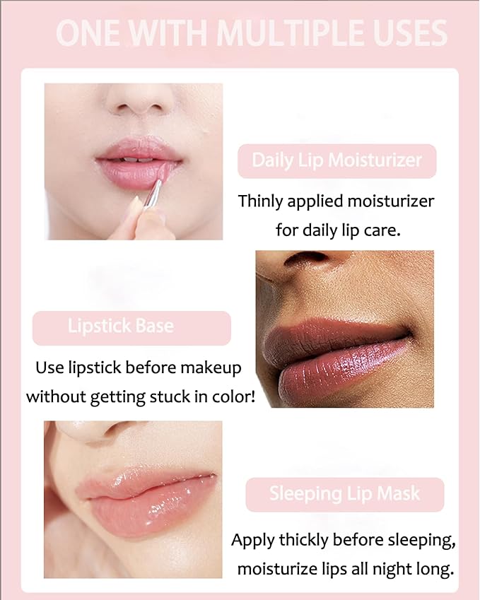 Lip Sleeping Mask Set,5 Pcs Moisturizing Lip Balm for Repair Dry Cracked Lips,Deep Hydrating Overnight Lipgloss Day&Night Non-Sticky Lips Primer Moisturizer Balms,Women Lipoil Care Christmas Gift
