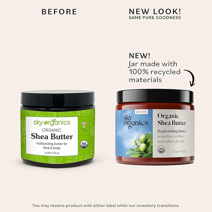 Sky Organics - Organic Shea Butter, 15 oz - Nourishes, Soothes, and Softens Dry Skin - Raw & Unrefined - Essential Fatty Acids & Antioxidants - Natural, Vegan & Cruelty Free - Skin Care & Self Care