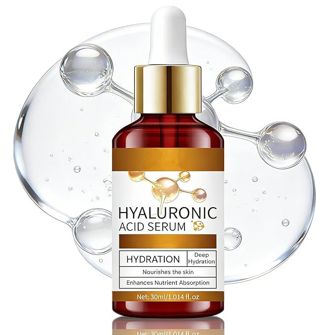 Hyaluronic Acid Serum for Face, Deep Hydration Facial Serum with Plant Extracts, Lightweight Moisturizing Essence for Plump-Looking, Smooth & Resilient Skin, 30ml / 1.01 fl oz