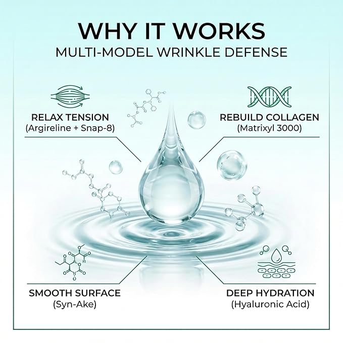 Skin Perfection Multi-Peptide Serum for Face with 8 Clinical-Strength Actives - Reduces Appearance of Expression Lines - Anti-Aging Formula with Matrixyl 3000, Argireline, Snap-8 1 oz