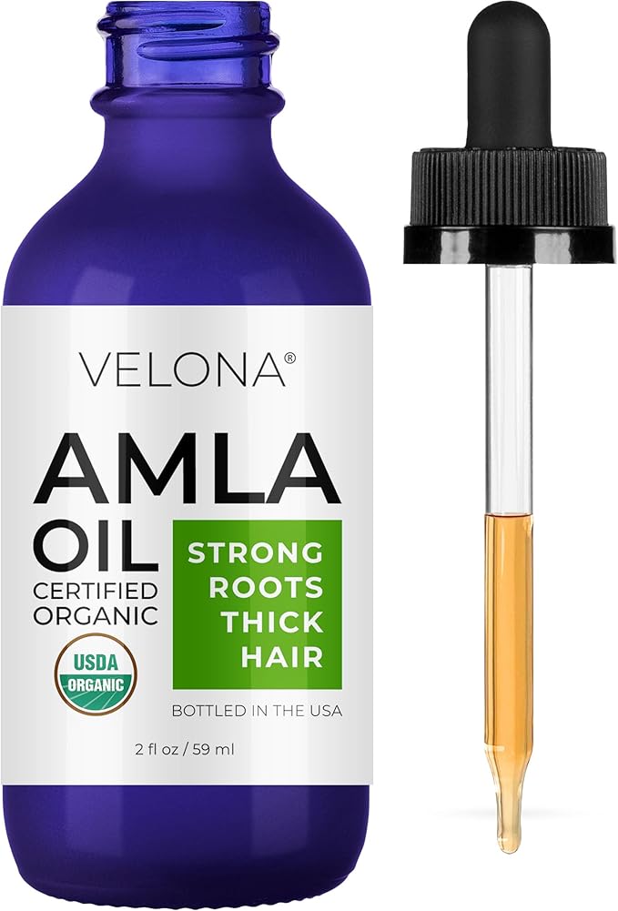 velona Amla Oil USDA Certified Organic - 2 Fl Oz | 100% Pure and Natural Carrier Oil | Extra Virgin, Unrefined, Cold Pressed