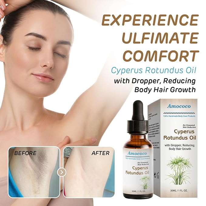 Cyperus Rotundus Oil, Natural Cyperus Rotundus Oil for Hair Removal, Moisturizes & Soothes the Skin, Suitable for All Skin Types, 30ml