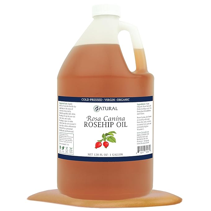 Zatural ROSA CANINA - 100% Pure Rosehip Oil for Face, Nails, Hair and Skin - Cold Pressed Rose Hip Oil (Gallon)
