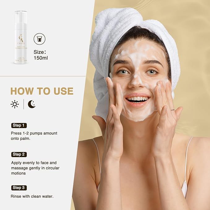 Face Cleanser Amino Acid Foaming Cleanser - Gentle Facial Cleansing Foam for All Skin Types