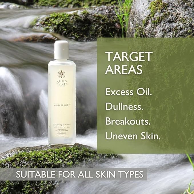 Rhug Wild Beauty - Rebalancing Skin Tonic with Meadowsweet | Refreshing Facial Toner | 120ml | Made in The UK